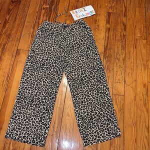 Abercrombie & Fitch Leopard Print Pants - Black and Cream